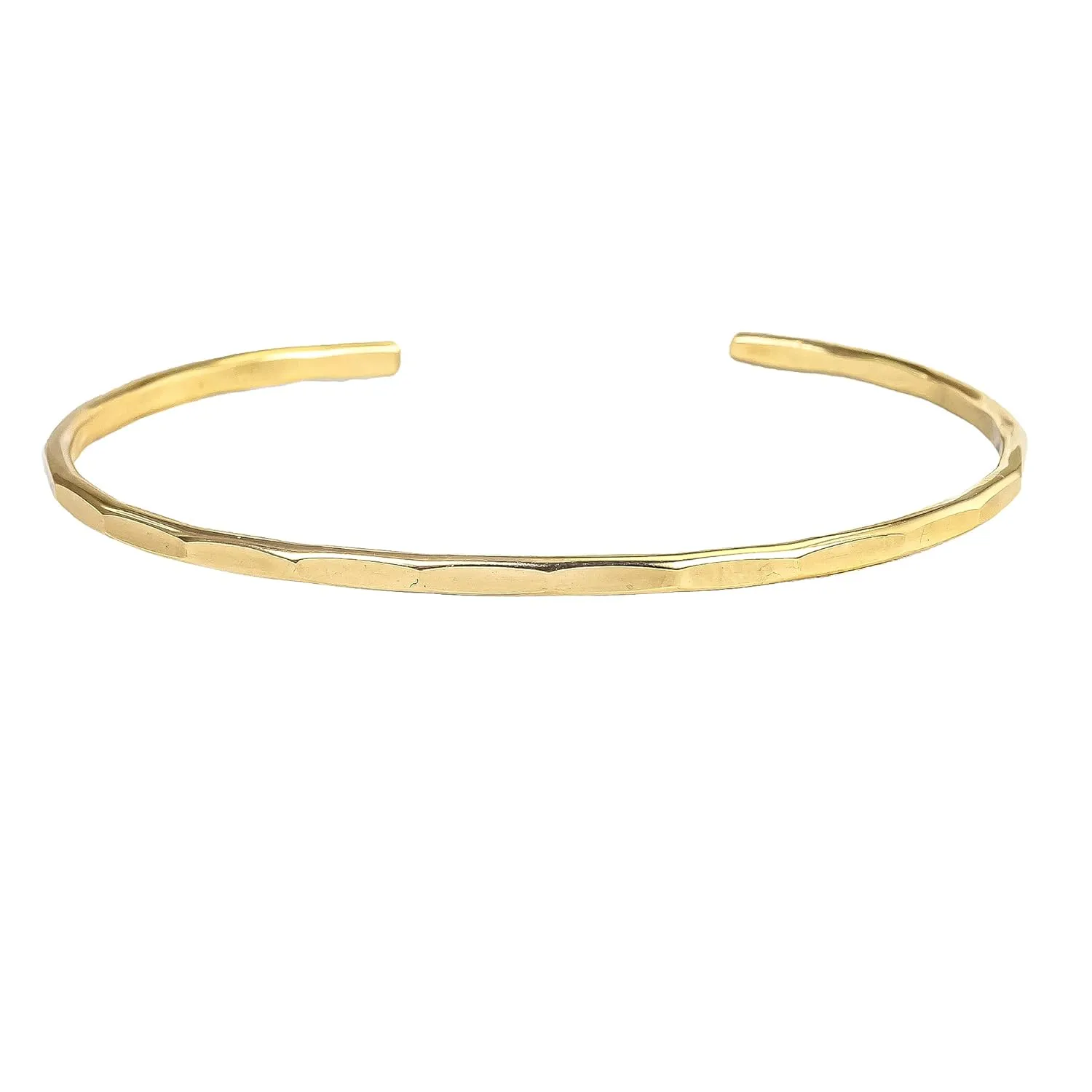Hammered Signature Cuff in 14K Gold Fill; Handmade and Hand Textured Bracelet for Women by Lotus Stone Jewelry (Small, Gold)
