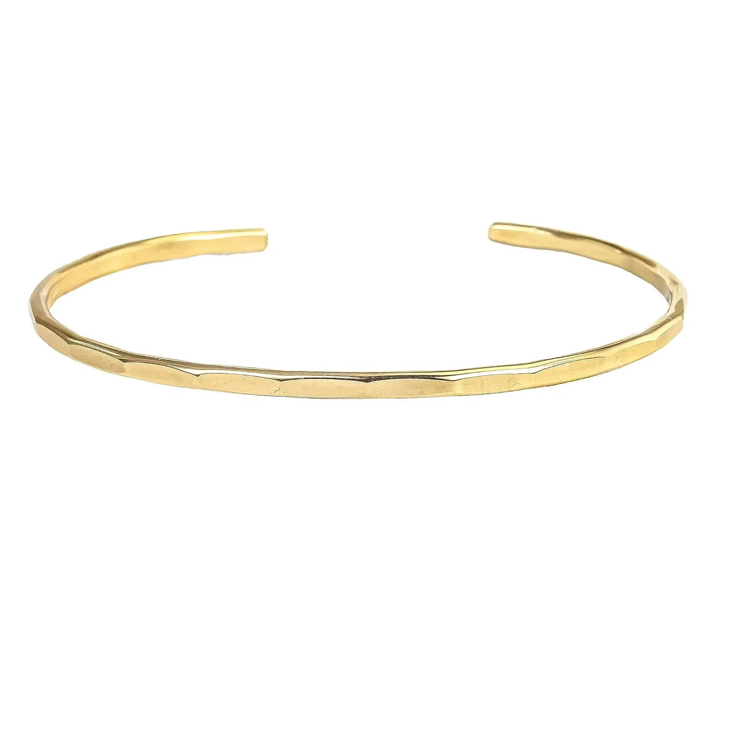 Hammered Signature Cuff in 14K Gold Fill; Handmade and Hand Textured Bracelet for Women by Lotus Stone Jewelry (Small, Gold)