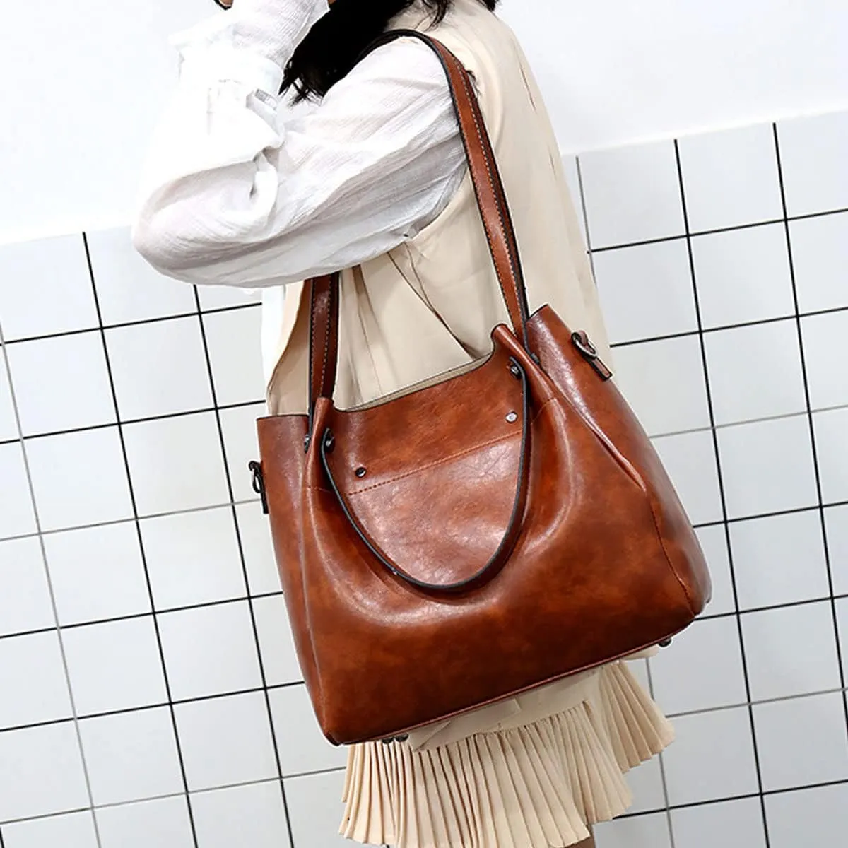 Handbag for Women Wallet Tote Bag Shoulder Bags Top Handle Satchel 4pcs Purse Set