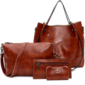Handbag for Women Wallet Tote Bag Shoulder Bags Top Handle Satchel 4pcs Purse Set