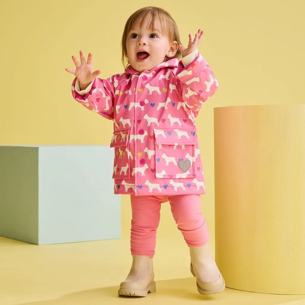 Hatley Pink Bulldogs Pre-School Raincoat F24fbt1317