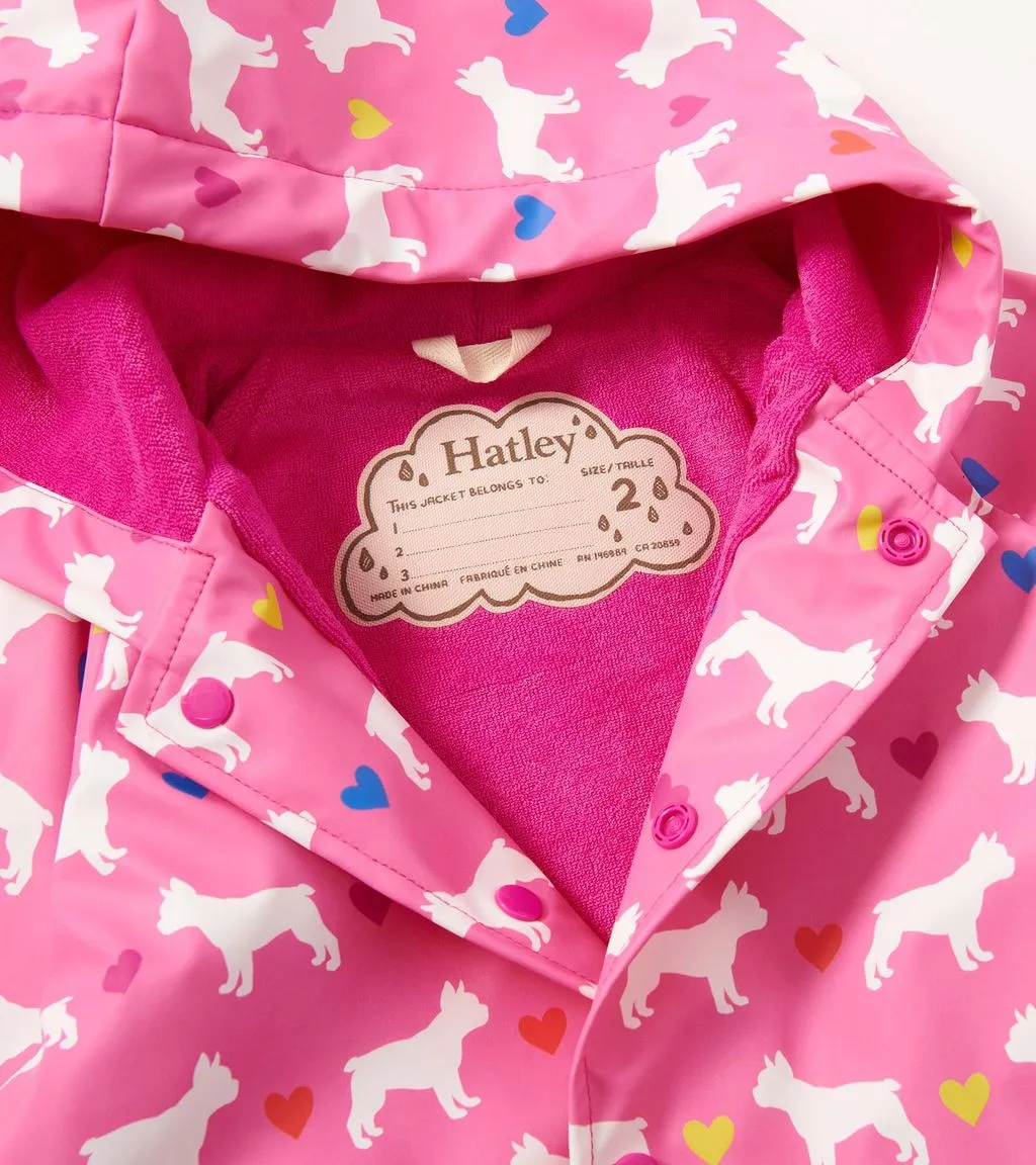 Hatley Pink Bulldogs Pre-School Raincoat F24fbt1317