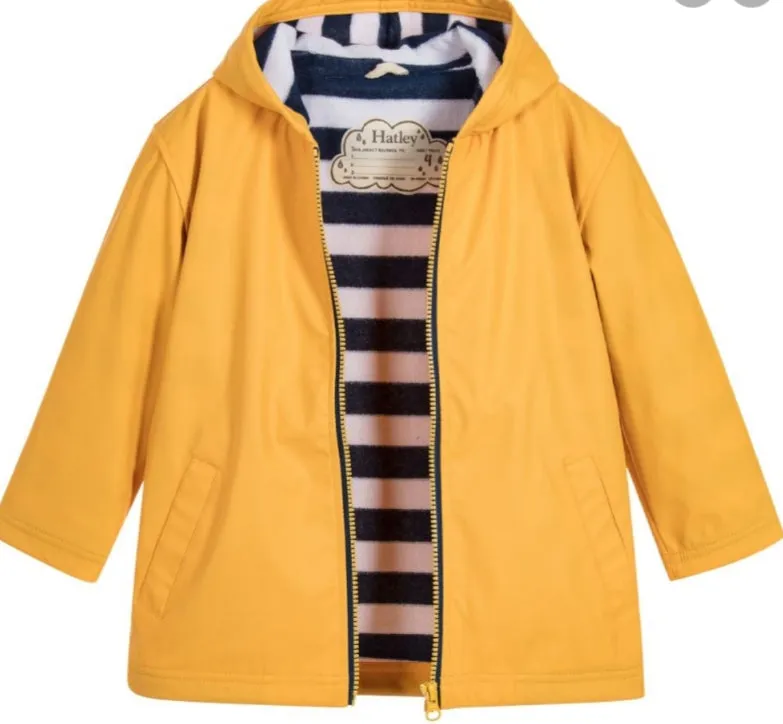 Hatley Yellow With Navy Stripe Lining Splash Jacket : Size 2 to 12