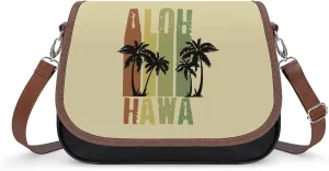 Hawaii Vintage Surf Crossbody Bag Anti-Theft Side Shoulder Bags Adjustable Leather Messenger Bag Unisex