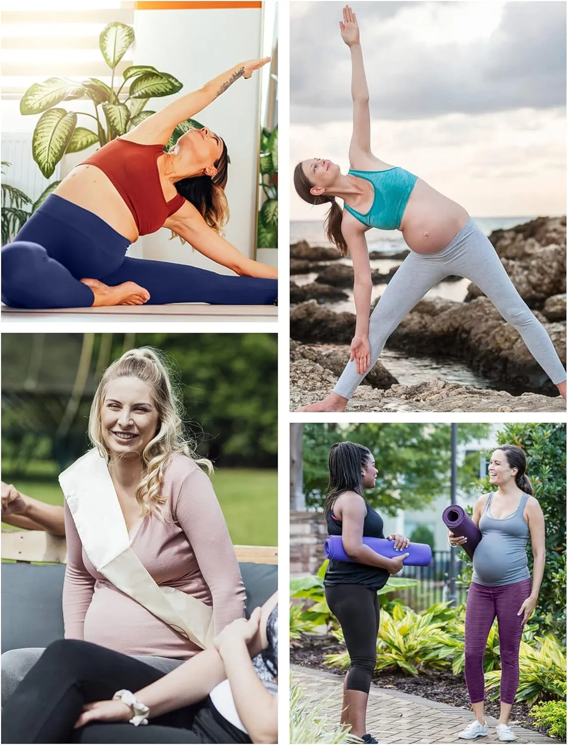 Heathyoga Maternity Leggings with Pockets - Pregnancy Yoga Pants for Women's Workout