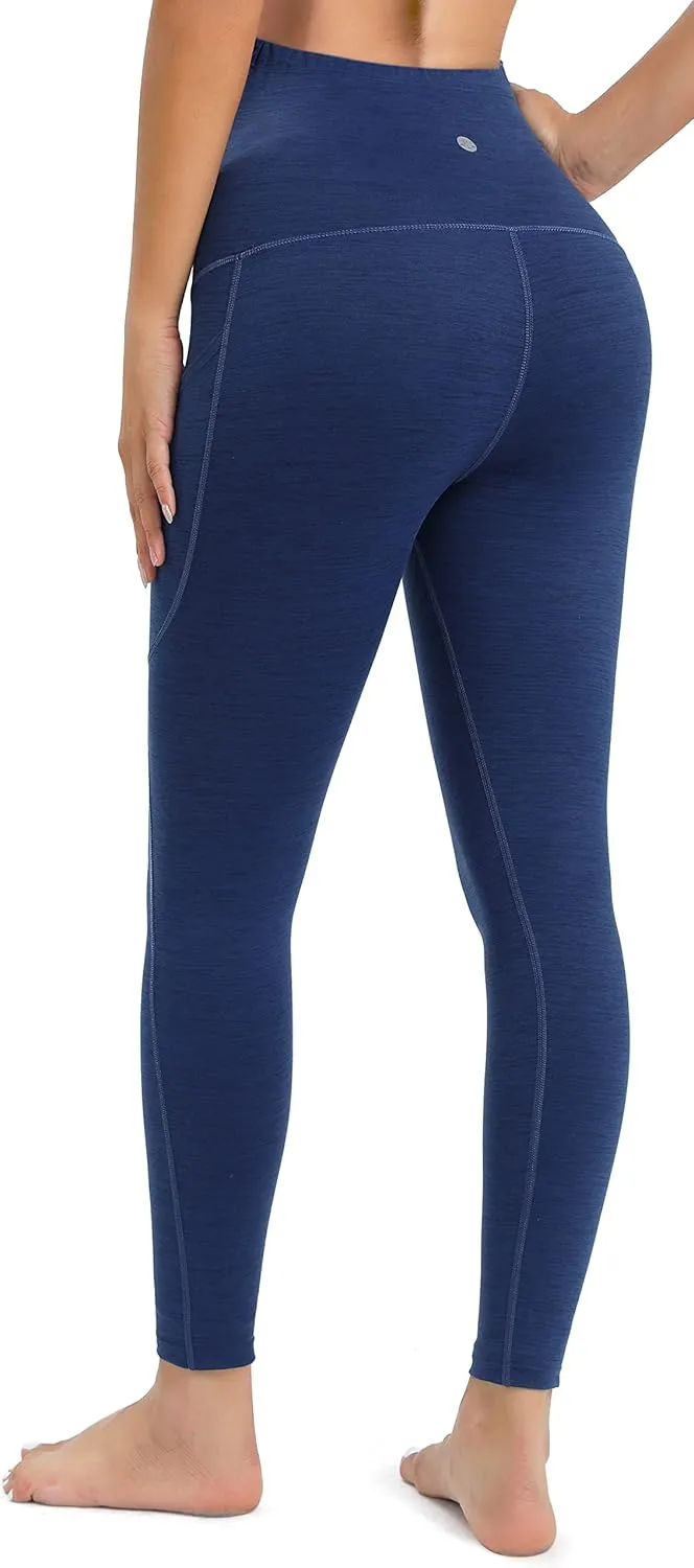 Heathyoga Maternity Leggings with Pockets - Pregnancy Yoga Pants for Women's Workout