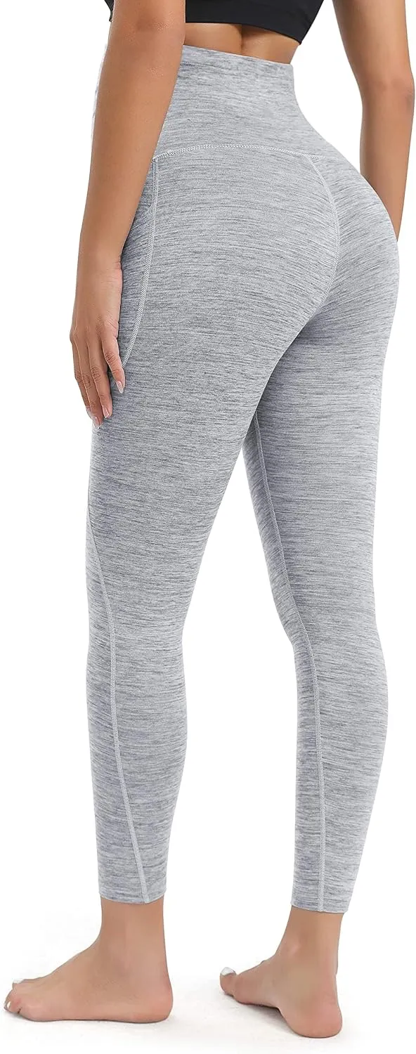 Heathyoga Maternity Leggings with Pockets - Pregnancy Yoga Pants for Women's Workout