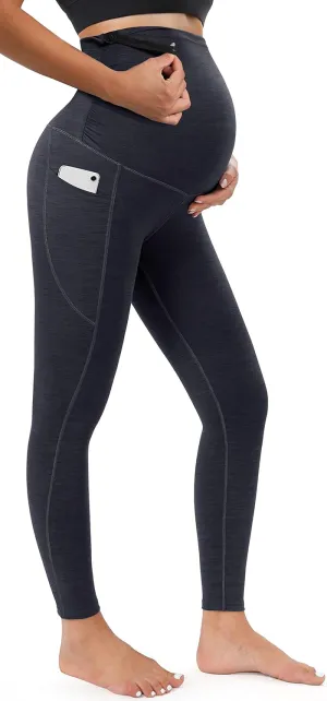 Heathyoga Maternity Leggings with Pockets - Pregnancy Yoga Pants for Women's Workout