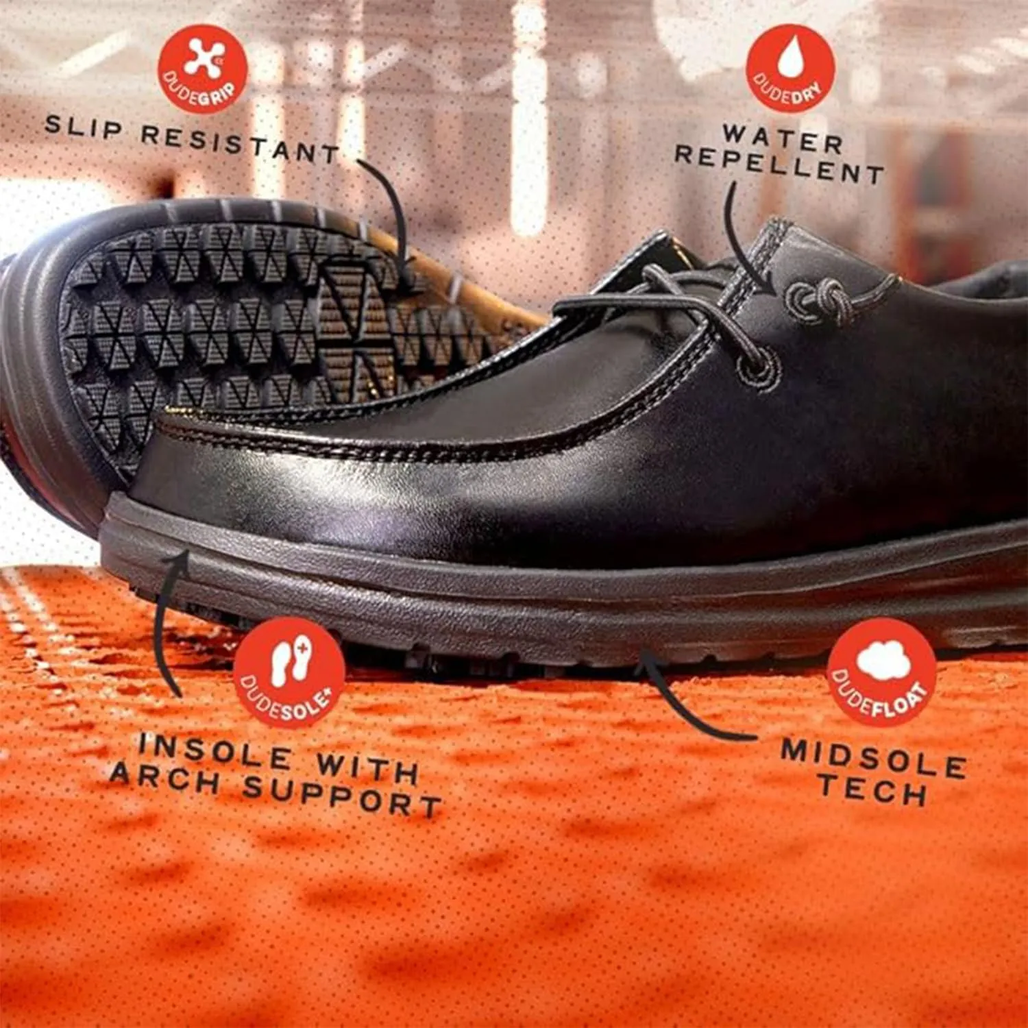 HEYDUDE Wendy Work CE, Womens Shoes, Slip-on Loafers, Light-Weight, Water Repellent & Slip Resistant