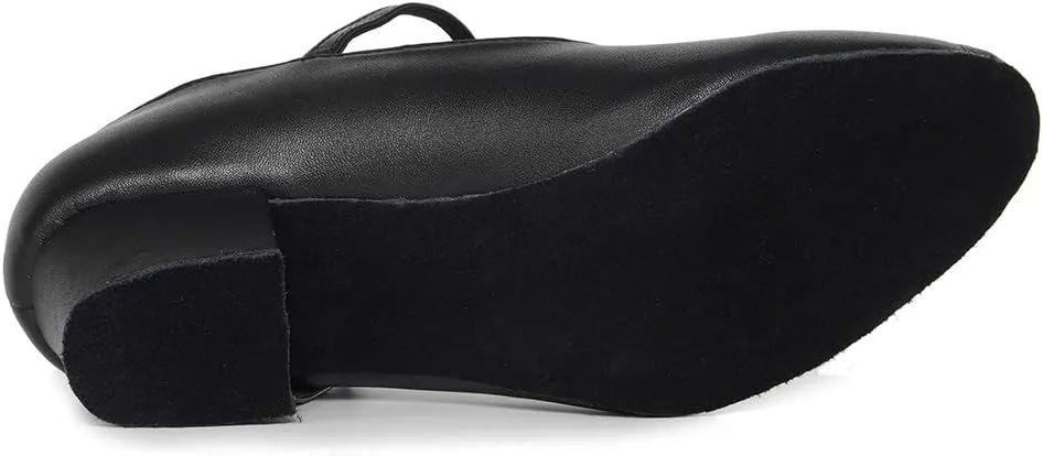 HIPPOSEUS Womens Latin Salsa Character Shoes Closed Toe Ballroom Dance Pump with T STRP,Model L041