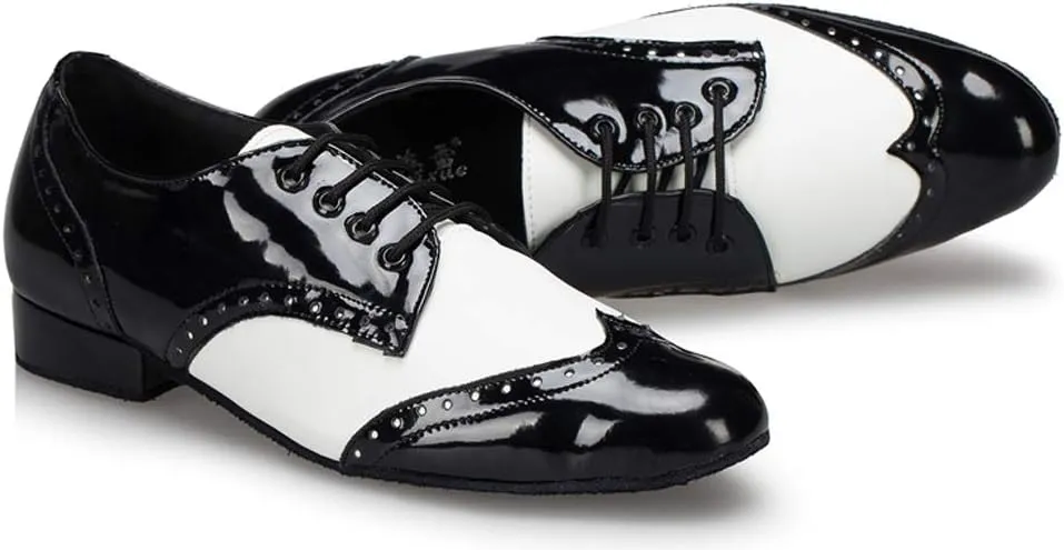 Honeystore Men's Lace-up Dance Shoes Splice PU Leather Modern Tango Jazz Ballroom Latin
