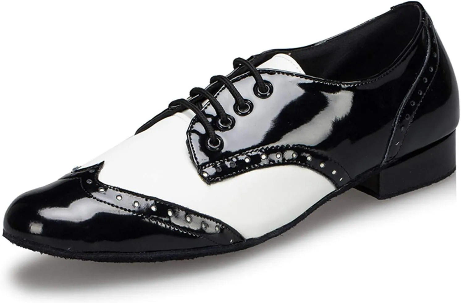 Honeystore Men's Lace-up Dance Shoes Splice PU Leather Modern Tango Jazz Ballroom Latin
