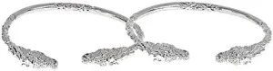 Horse Ends West Indian Bangles .925 Sterling Silver 70.0 Grams (Pair) (Made in USA)