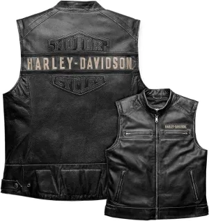 Iconic HD Mens Passing Link Real Leather Biker Vest Motorcycle Road Warrior Vest