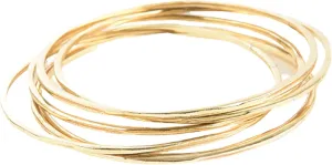 INK   ALLOY Thin Gold Bangles for Women, Katherine Boho Stackable Bracelets, Handmade Jewelry for the Modern Bohemian, Set of 6 (Gold)