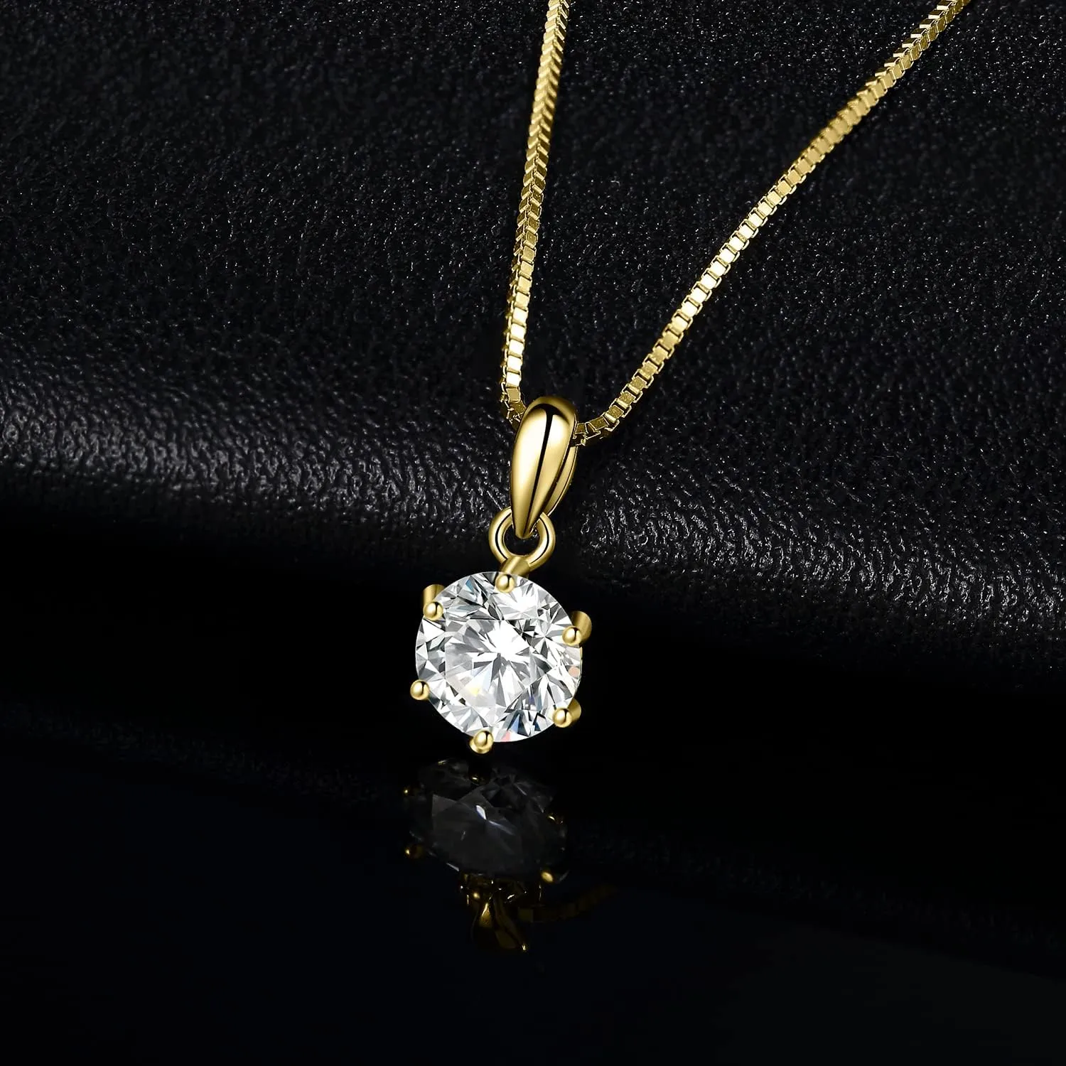 JewelryPalace Round 1ct 2ct 3ct Cubic Zirconia Solitaire Pendant Necklace for Women, 925 Sterling Silver 14k White Gold Plated Necklaces for Her, Classic Simulated Diamond Jewelry Set, 18 Inches chain