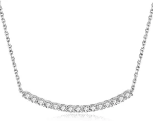JewelryPalace Round Cut Moissanite Bar Collar Pendant Necklace for Women, 14K White Yellow Rose Gold Plated 925 Sterling Silver Necklaces for Her, Simulated Diamond 18 Inches Chain VVS D-F