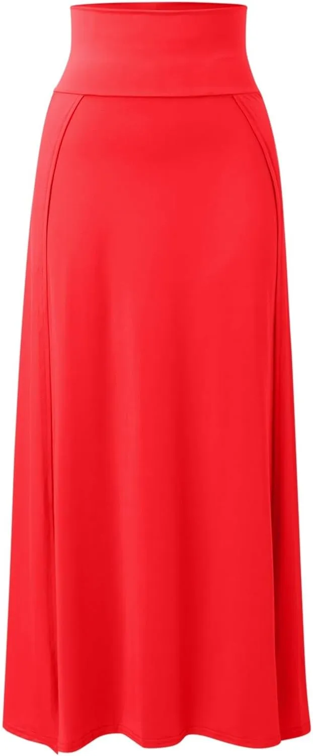 JiXiang Women's Maxi Skirt Sexy High Waisted Double Slits Open Long Dress Flowy Beach Swimsuit Cover Up Bikini Skirt