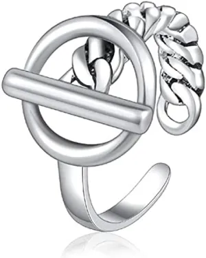 Knuckle Rings Set, Ladies' silver open-end rings, hollow rings, and stripe rings,