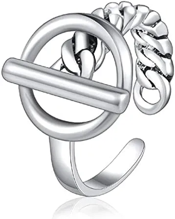 Knuckle Rings Set, Ladies' silver open-end rings, hollow rings, and stripe rings,