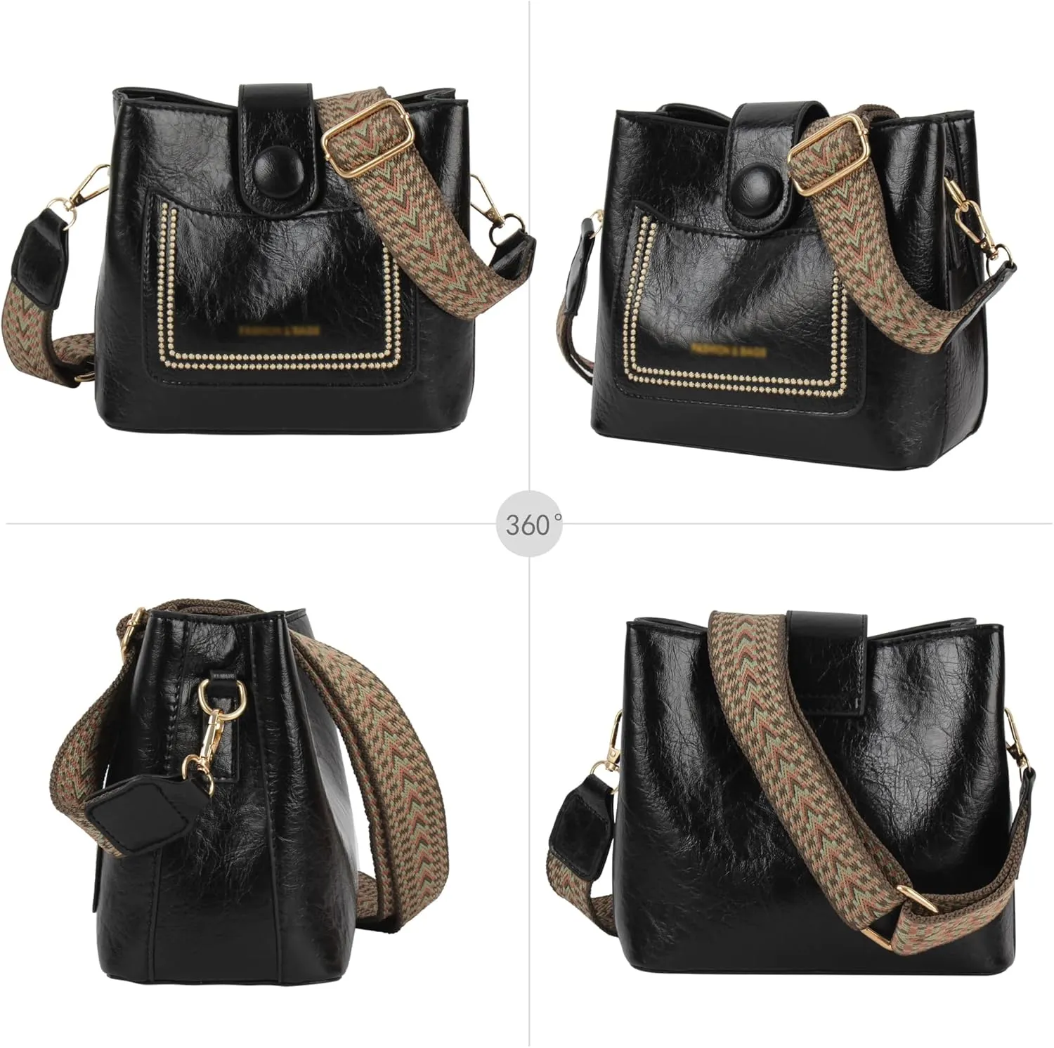LABANCA Women Vegan Leather Crossbody Bag Hobo Purse Shoulder Bags with Guitar Strap