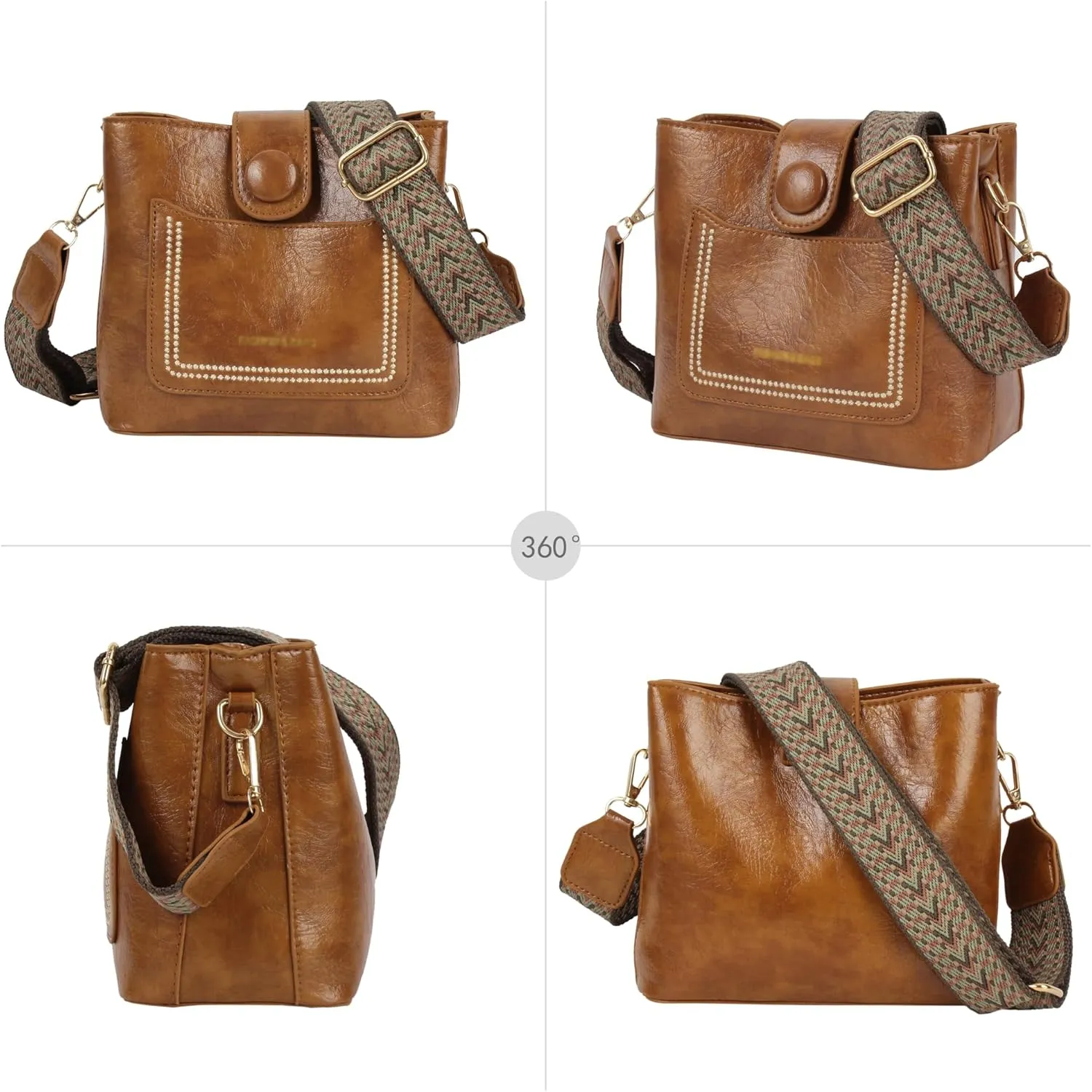 LABANCA Women Vegan Leather Crossbody Bag Hobo Purse Shoulder Bags with Guitar Strap