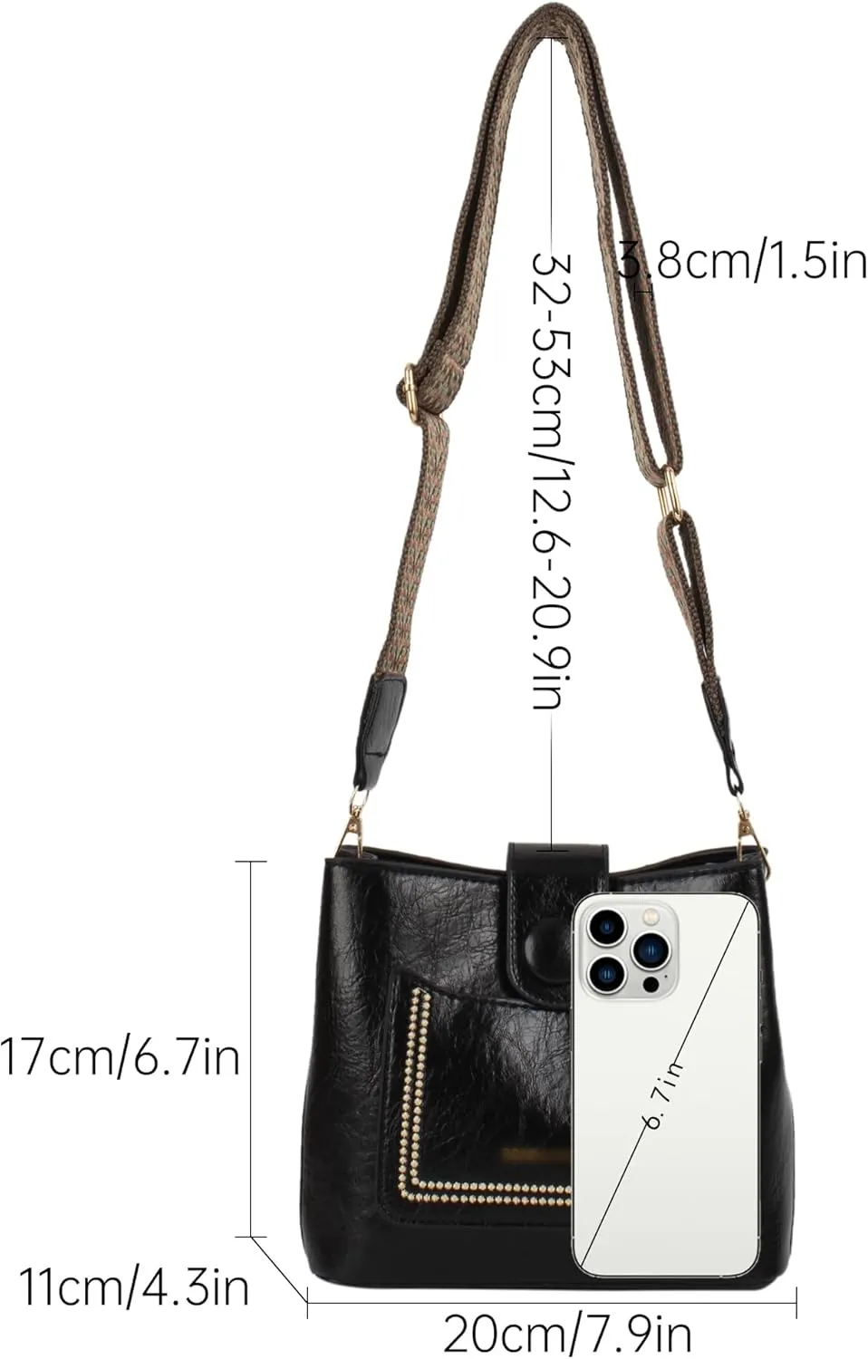 LABANCA Women Vegan Leather Crossbody Bag Hobo Purse Shoulder Bags with Guitar Strap