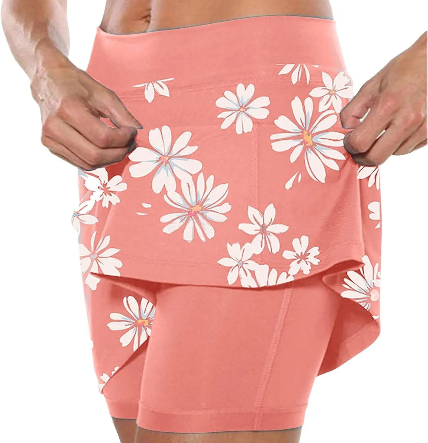 LCMTWX Black Skirt for Women Solid Mid Waist Culottes Short Skirts Skinny Pants Skorts for Woman White Tennis Skirt Tennis