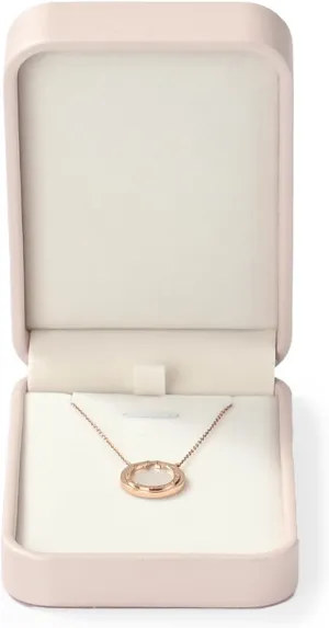 Leather Necklace Gift Box Jewelry Gift Box Pink Necklace Bracelet Chain Case for Wedding Birthday Mother's Day,Valentine's Day (Pink)
