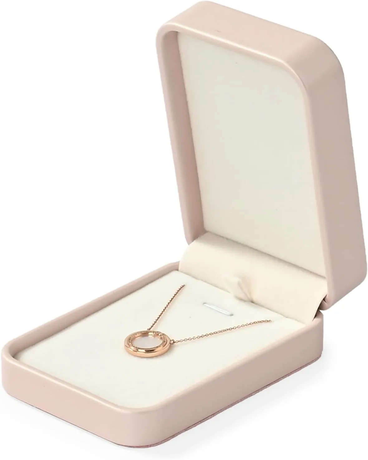 Leather Necklace Gift Box Jewelry Gift Box Pink Necklace Bracelet Chain Case for Wedding Birthday Mother's Day,Valentine's Day (Pink)