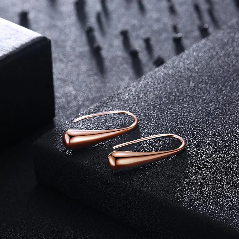 Lightweight Teardrop Gold Hoop Earrings for Women - Chunky 14k Gold Plated Pull Through Earrings Huggie High Polished Statement Jewelry Gift for Women trendy Black