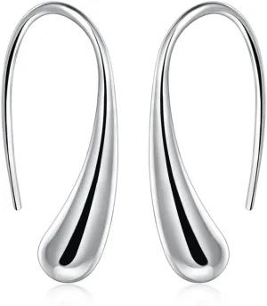 Lightweight Teardrop Gold Hoop Earrings for Women - Chunky 14k Gold Plated Pull Through Earrings Huggie High Polished Statement Jewelry Gift for Women trendy Black