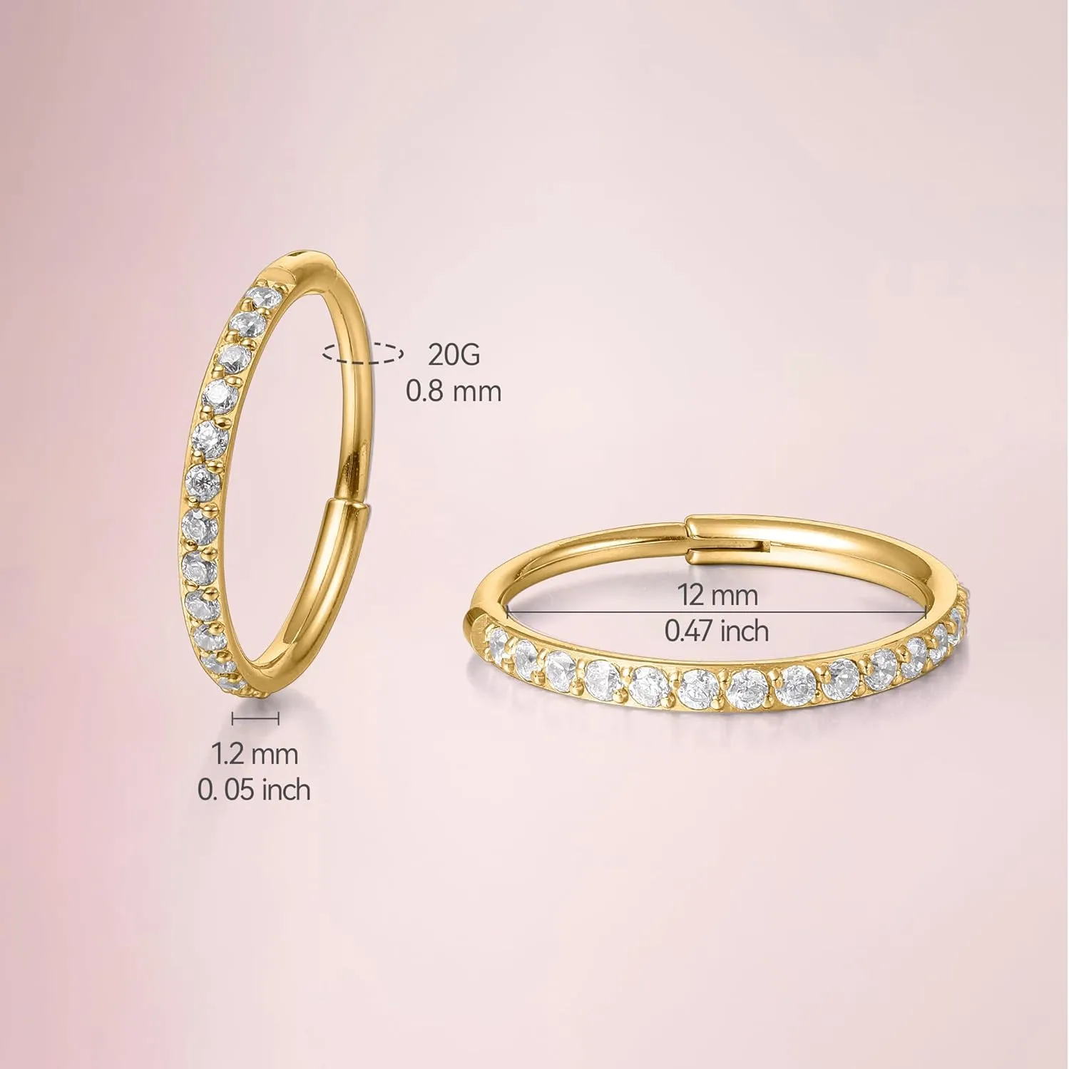 Limerencia G23 Titanium Slim Huggie Hoop Earrings, Hypoallergenic F136 Implant Grade Pure Titanium for Sensitive Ears
