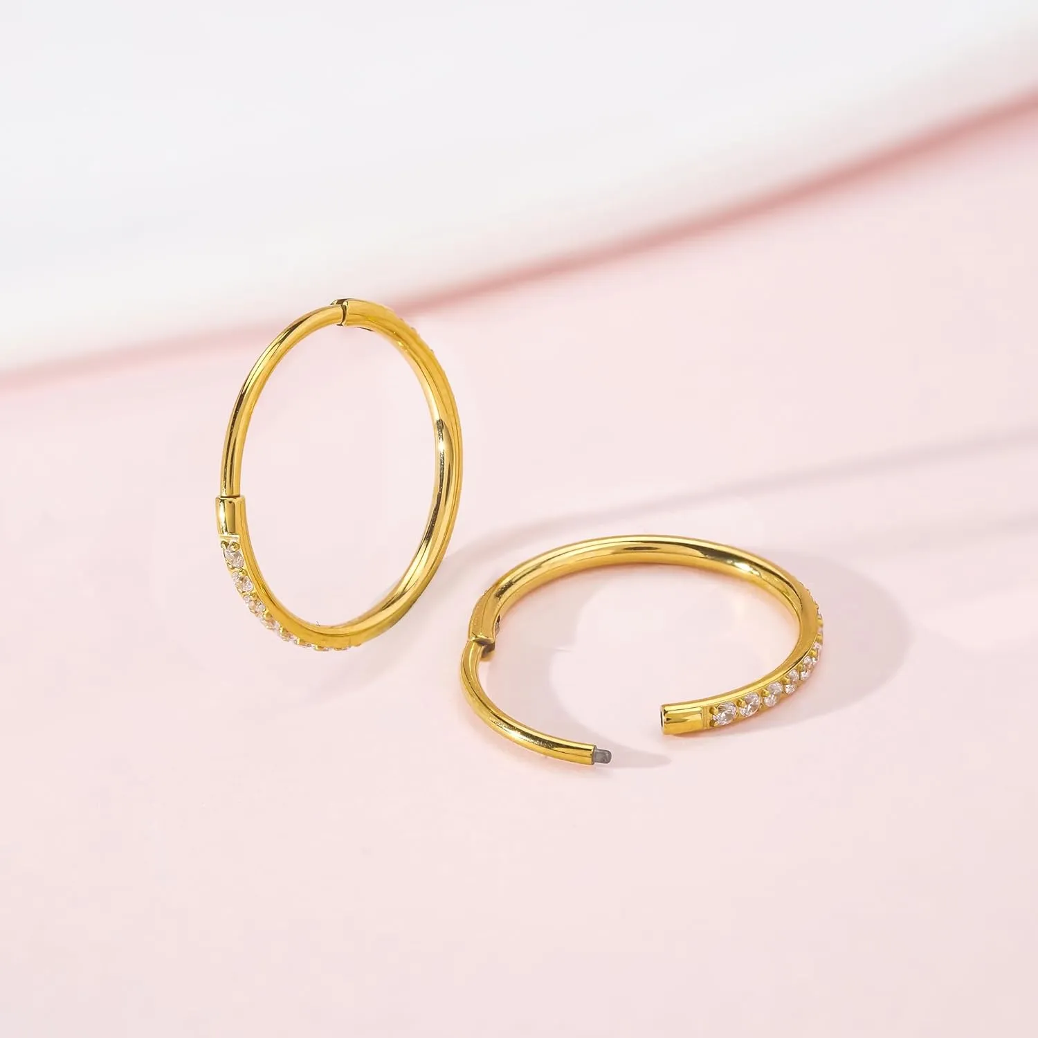 Limerencia G23 Titanium Slim Huggie Hoop Earrings, Hypoallergenic F136 Implant Grade Pure Titanium for Sensitive Ears