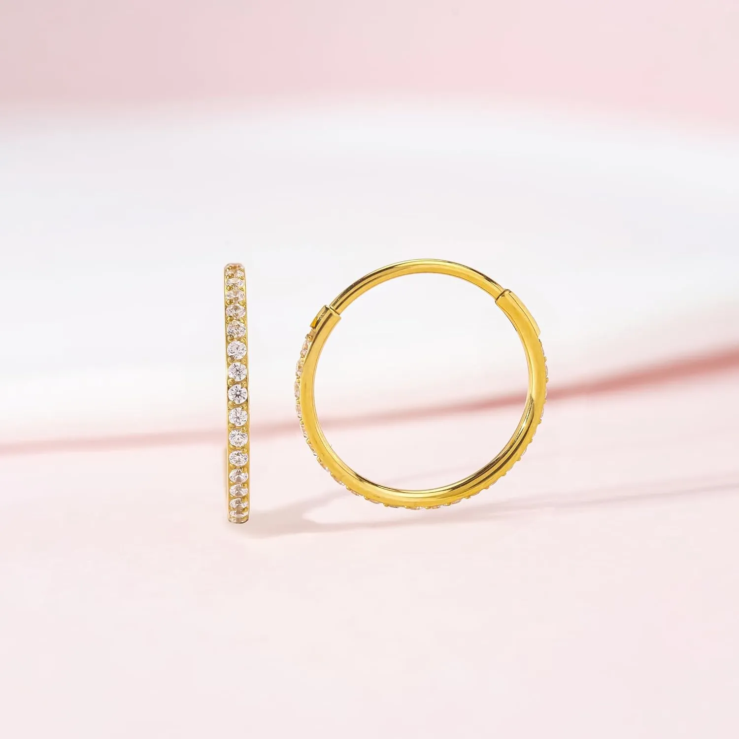 Limerencia G23 Titanium Slim Huggie Hoop Earrings, Hypoallergenic F136 Implant Grade Pure Titanium for Sensitive Ears