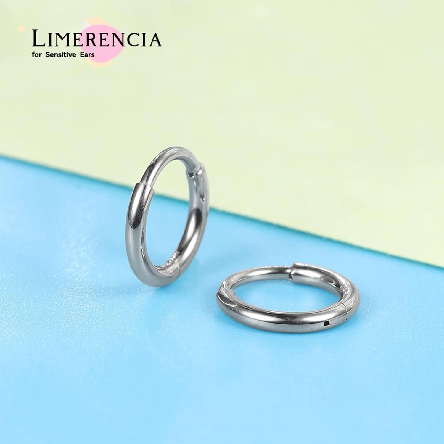 limerencia Small Hoop Earrings for Women, Hypoallergenic Titanium Huggie Hoop Earrings Set G23 Piercings Cartilage Earrings Set for Women Sensitive Ears (No stones Silver, 6mm)