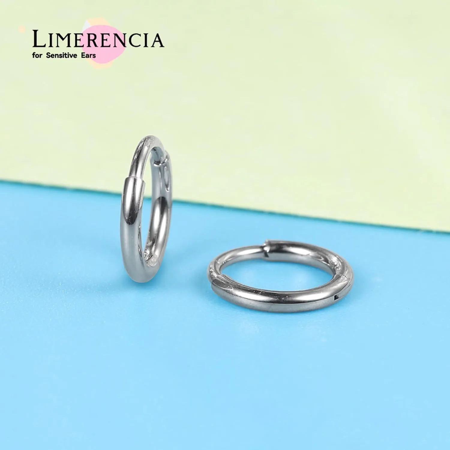 limerencia Small Hoop Earrings for Women, Hypoallergenic Titanium Huggie Hoop Earrings Set G23 Piercings Cartilage Earrings Set for Women Sensitive Ears (No stones Silver, 6mm)