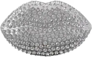 Lip Shape Clutch Bag Rhinestones Clear Wedding Evening Party Kiss Purse Women Handbag For Wedding Party Prom