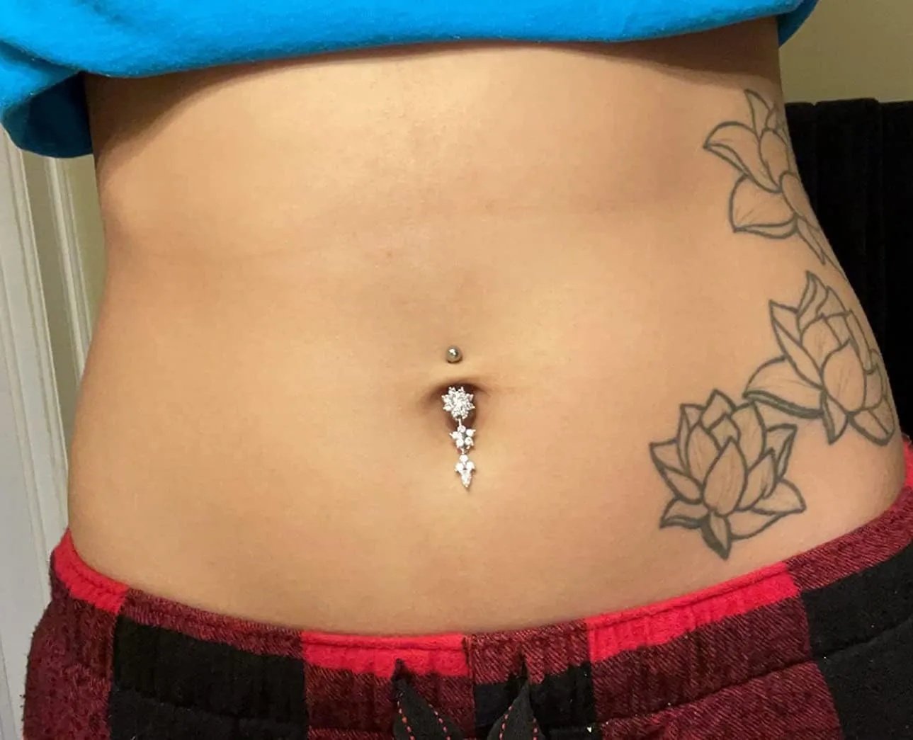 Longita Belly Button Ring Dangle Belly Button Rings Dangling Belly Button Rings Clicker Belly Button Ring Surgical Steel Rose Gold Belly Rings Belly Piercing Jewelry Navel Rings for Women