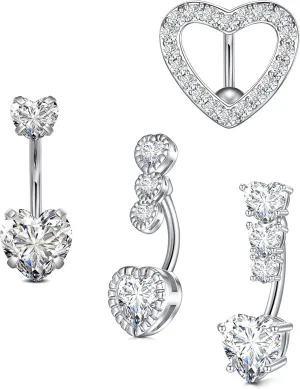 Longita Belly Ring - Surgical Steel & Gold Clicker, Hypoallergenic Navel Ring for Women