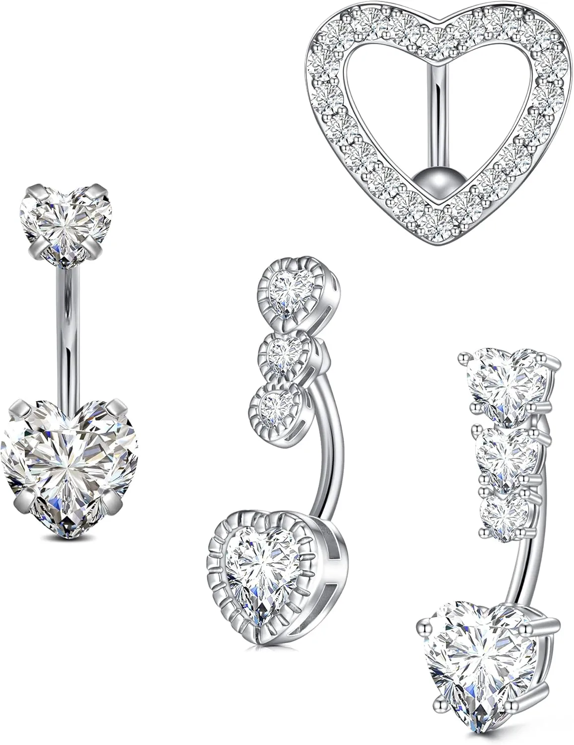 Longita Belly Ring - Surgical Steel & Gold Clicker, Hypoallergenic Navel Ring for Women