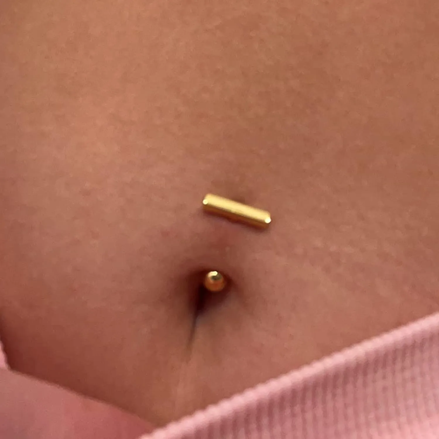 Longita Belly Ring - Surgical Steel & Gold Clicker, Hypoallergenic Navel Ring for Women
