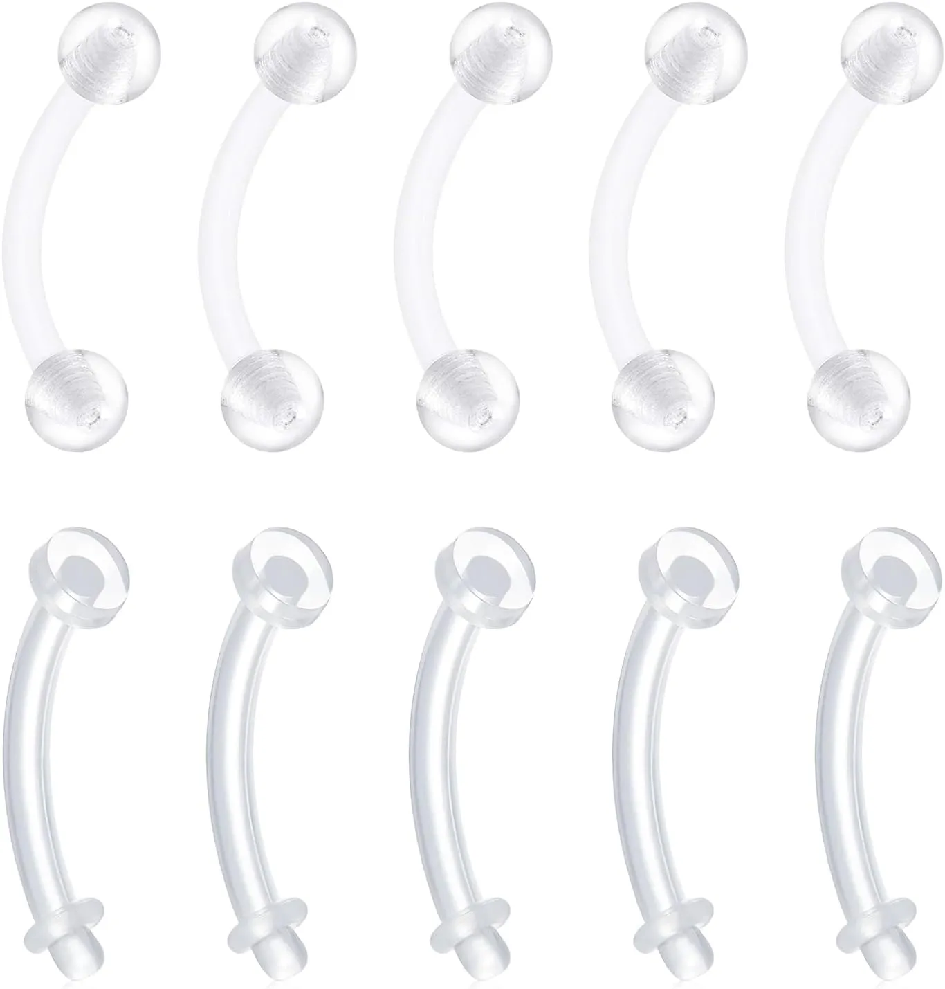 Longita Clear Belly Button Rings Plastic Belly Button Rings Plastic Belly Rings for Sports Surgery
