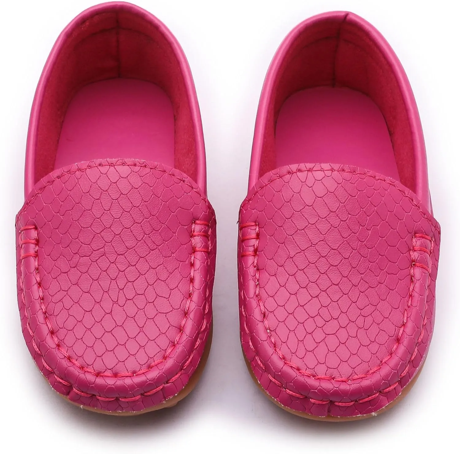 LONSOEN Toddler Little Kid Boys Girls Soft Slip On Loafers Dress Flat Shoes