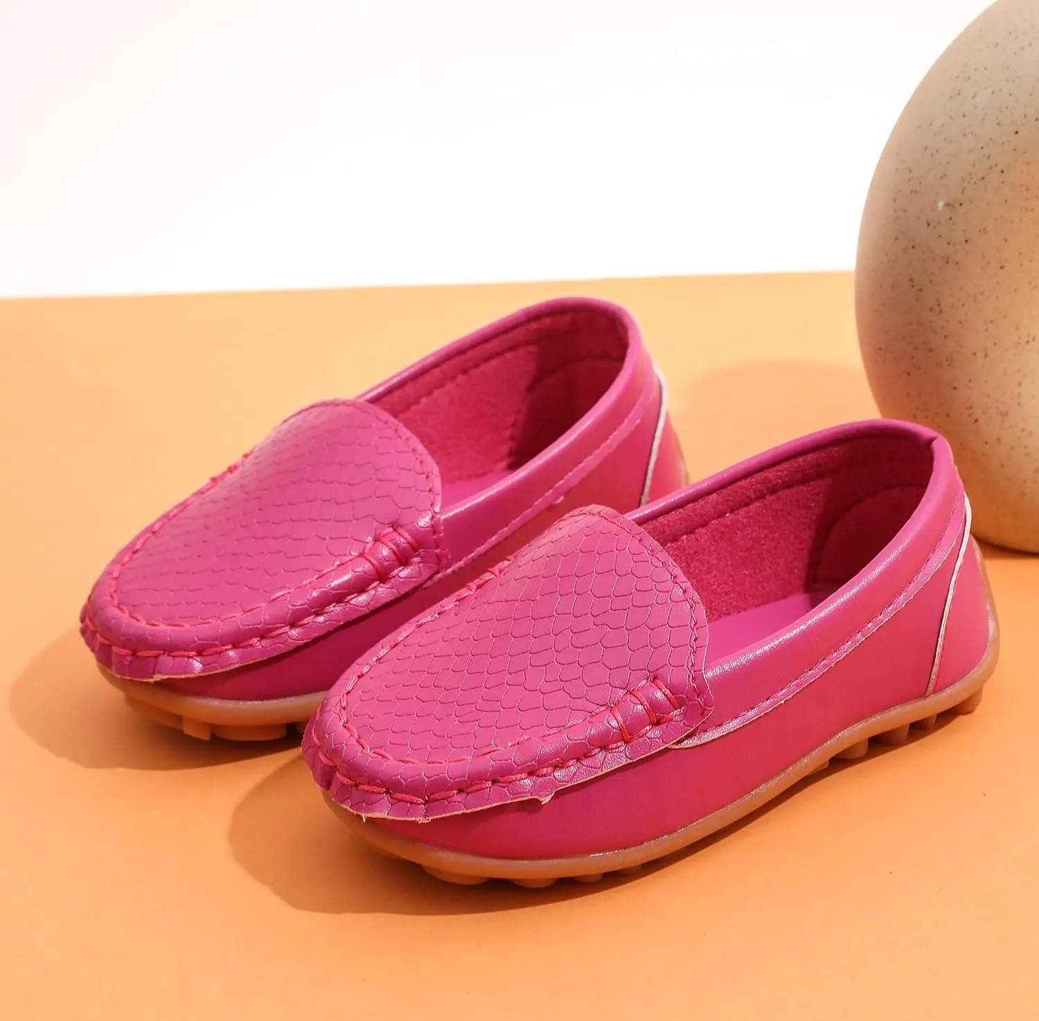 LONSOEN Toddler Little Kid Boys Girls Soft Slip On Loafers Dress Flat Shoes