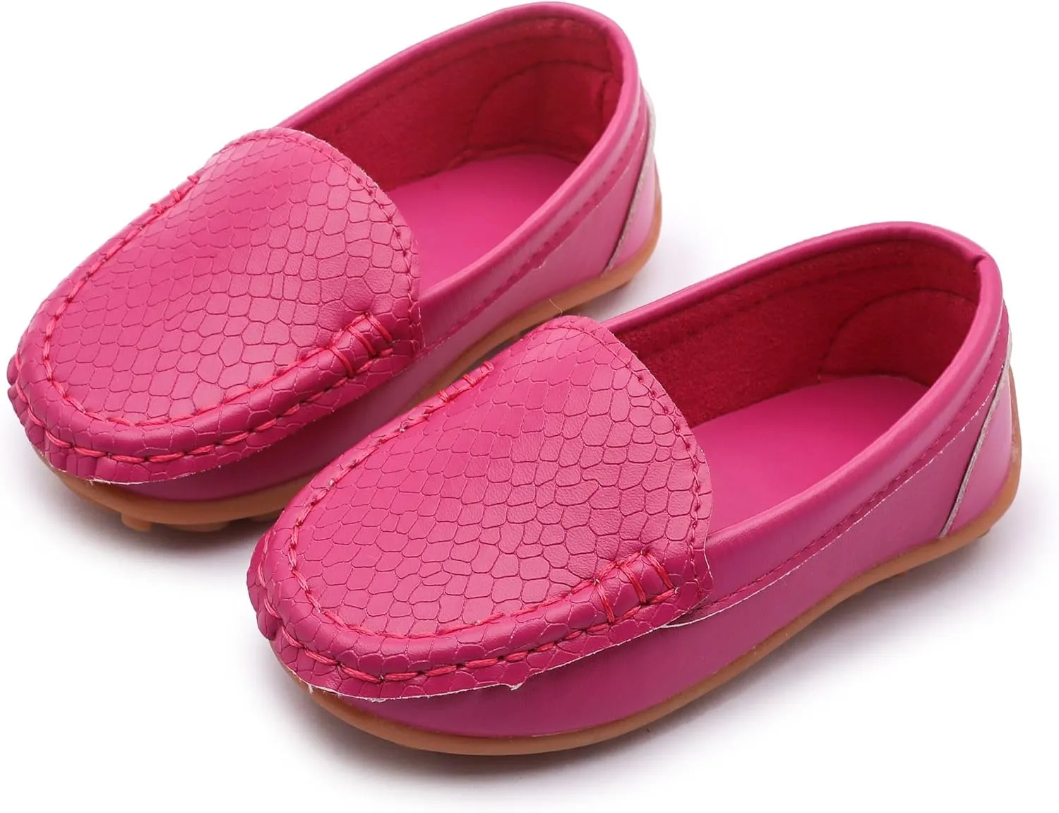 LONSOEN Toddler Little Kid Boys Girls Soft Slip On Loafers Dress Flat Shoes