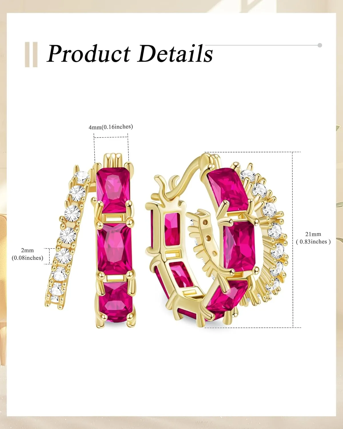 Lourny Double Hoop Crystal Earrings for Women,18K Gold/Silver Plated Illusion Huggie Cubic Zirconia Hoop Earrings Jewelry Gifts