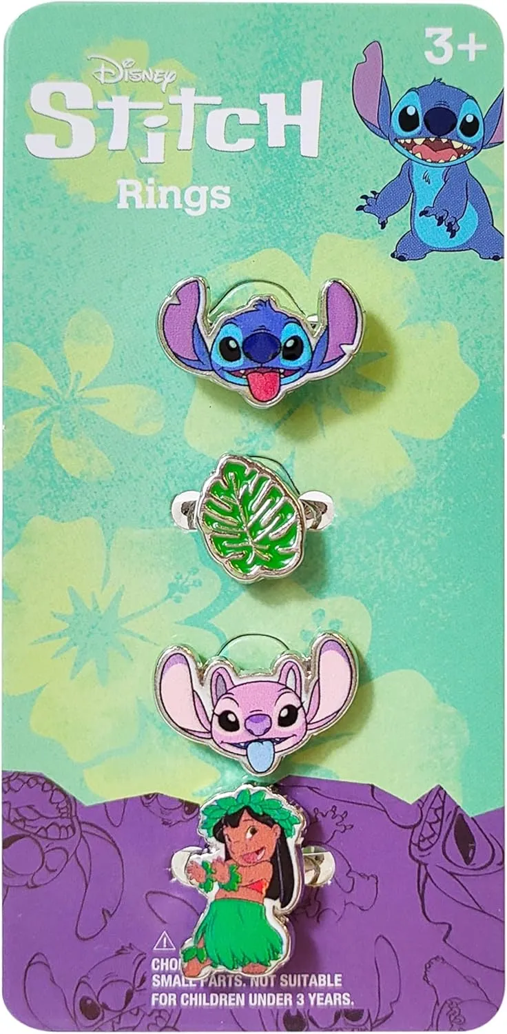 LUV HER Kids Jewelry: 4-Piece Adjustable Rings for Girls, Ring Sets with metal charm Fashion Girls Jewelry Ages 4 