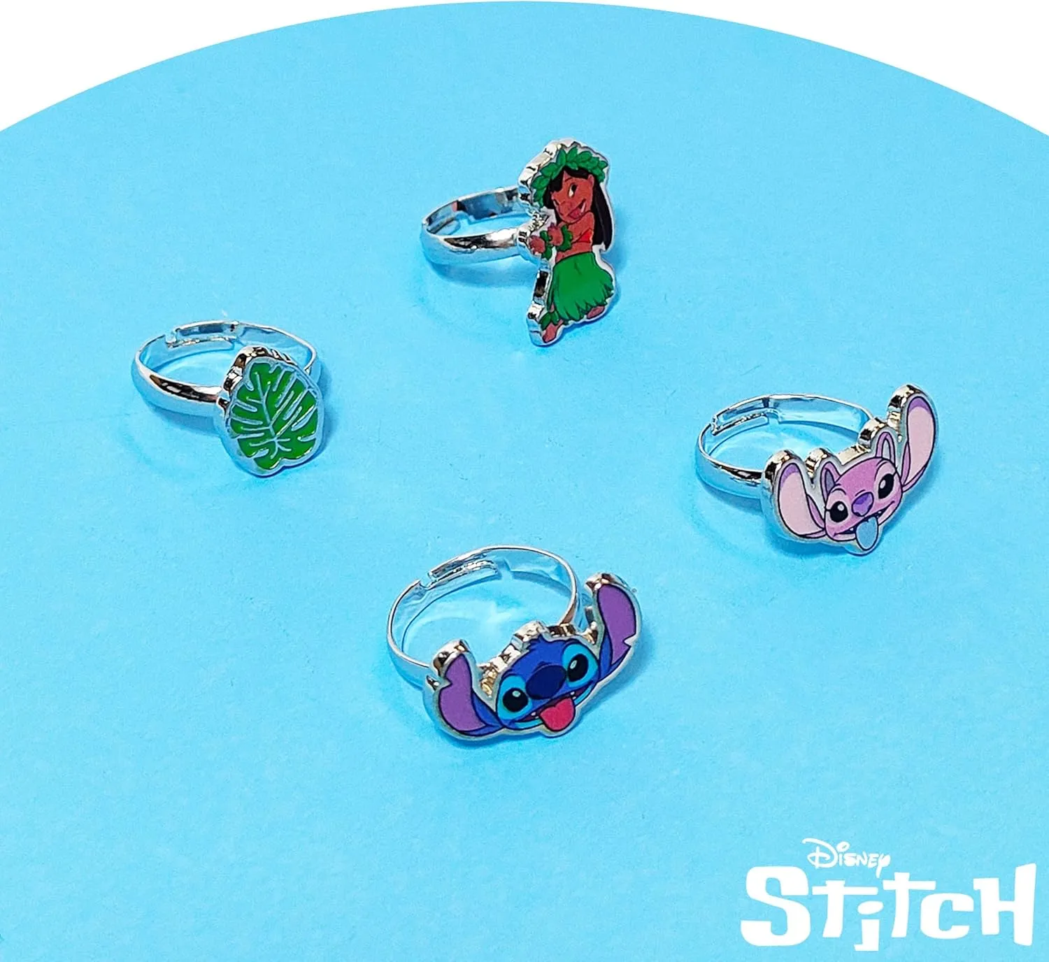 LUV HER Kids Jewelry: 4-Piece Adjustable Rings for Girls, Ring Sets with metal charm Fashion Girls Jewelry Ages 4 