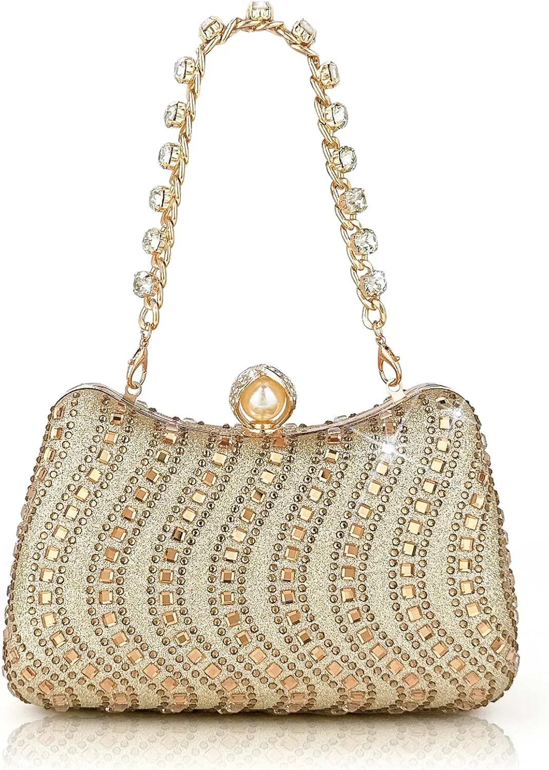 Luxury Full Diamond Evening Bag for Women Customized Handbag Versatile Crossbody Shoulder Clutch Bag for Weddings Banquets